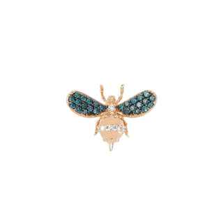 QUEEN BEE GOLD BLUE DIAMOND SINGLE EARRING Bee Goddess