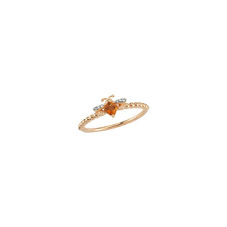 QUEEN BEE GOLD DIAMOND CITRINE RING Bee Goddess