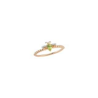 QUEEN BEE GOLD DIAMOND PERIDOT RING Bee Goddess