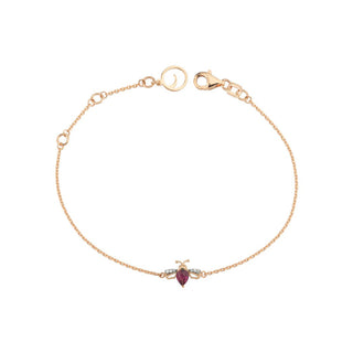 QUEEN BEE LILY GOLD DIAMOND RHODOLITE BRACELET Bee Goddess