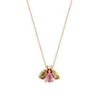QUEEN BEE MAYA PINK SAPPHIRE PERIDOT NECKLACE