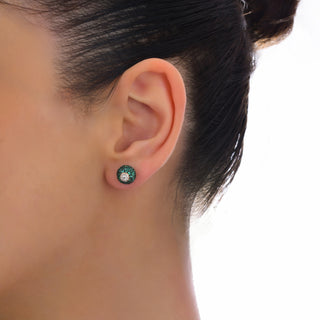 AIR GOLD DIAMOND EMERALD EARRINGS