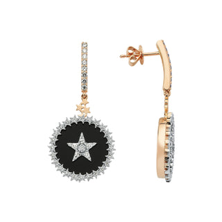 SIRIUS STAR GOLD DIAMOND EARRING Bee Goddess