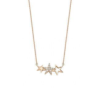 SIRIUS STAR GOLD DIAMOND NECKLACE Bee Goddess