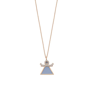 TANIT GOLD DIAMOND BLUE ENAMEL NECKLACE