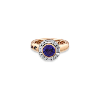 TATTWA GOLD DIAMOND TANZANITE PINKY RING