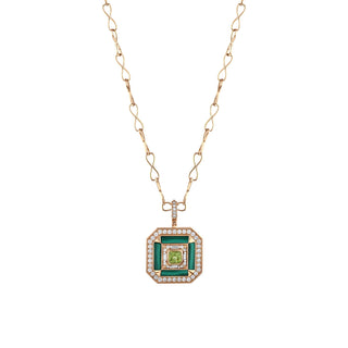 TATTWA GOLD DIAMOND PERIDOT PENDANT
