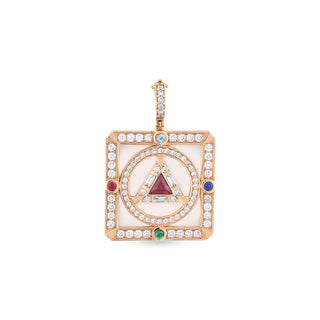 TATTWA GOLD DIAMOND SAPPHIRE RUBY PENDANT