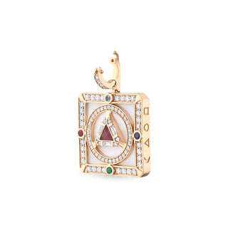 TATTWA GOLD DIAMOND SAPPHIRE RUBY PENDANT