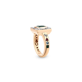 TATTWA GOLD DIAMOND EMERALD PINKY RING