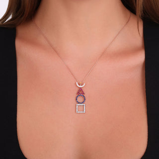 TATTWA GOLD DIAMOND SAPPHIRE RUBY NECKLACE