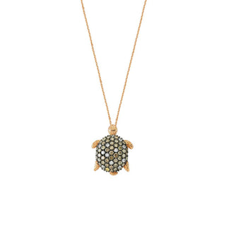 TURTLE GOLD DIAMOND NECKLACE Bee Goddess