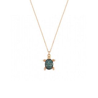 TURTLE GOLD DIAMOND NECKLACE Bee Goddess