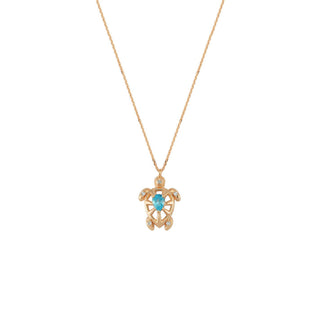 TURTLE GOLD DIAMOND NECKLACE Bee Goddess