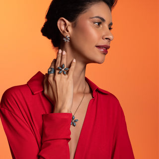 HERA BLUE GOLD DIAMOND EARRINGS