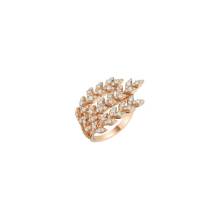 WHEAT GOLD DIAMOND RING Bee Goddess