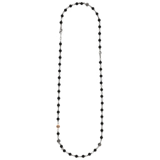 CHAIN BLACK DIAMOND GOLD & SILVER NECKLACE