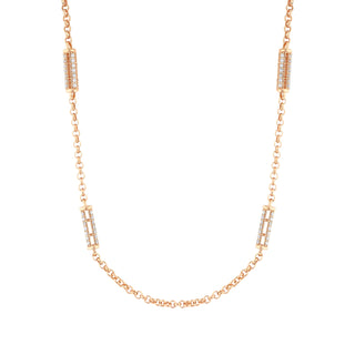 MONDRIAN GOLD DIAMOND CHAIN NECKLACE