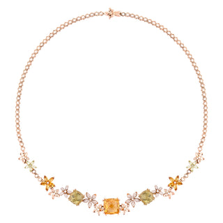 APPLE SEED TARA 18K GOLD DIAMOND PERIDOT NECKLACE