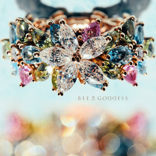 APPLE SEED ALLURE MARQUISE DIAMOND PERIDOT GOLD RING