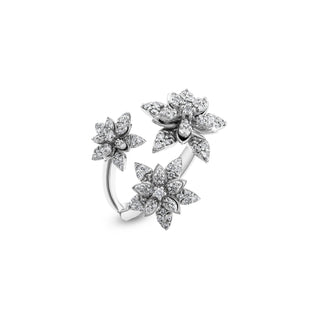 APPLE SEED BLOSSOM 18K PAVE GOLD MAQGUISE DIAMOND RING