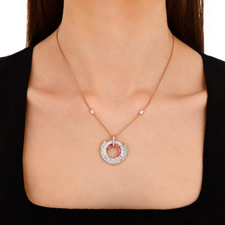 APPLE SEED GOLD BAGUETTE DIAMOND BLUE TOPAZ NECKLACE