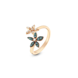 APPLE SEED TARA GOLD BLUE DIAMOND RING
