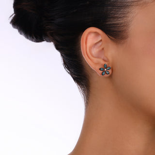 APPLE SEED TARA GOLD BLUE DIAMOND SINGLE EARRING