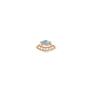 APPLE SEED POMANO GOLD DIAMOND BLUE TOPAZ PIERCING
