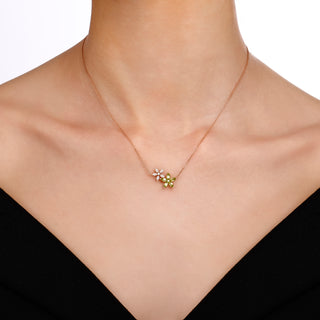 APPLE SEED POMANO GOLD DIAMOND PERIDOT NECKLACE