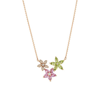 APPLE SEED POMANO GOLD DIAMOND PERIDOT NECKLACE
