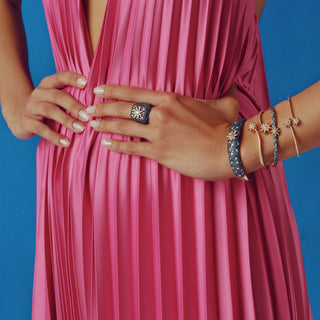 VENUS STAR GOLD BLUE DIAMOND RING