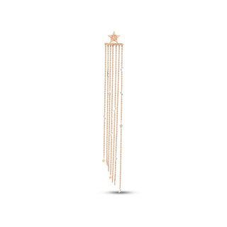 CHAIN GOLD BAUGETTE DIAMOND SINGLE BACK EARRING
