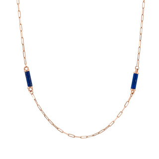 CHAIN GOLD LAPIS LAZULI NECKLACE