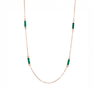 CHAIN GOLD MALAHIT NECKLACE