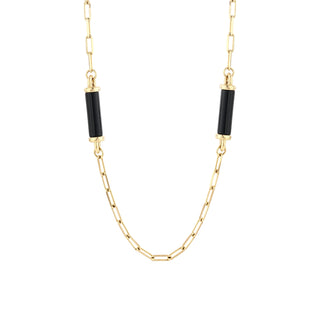 CHAIN GOLD ONIX NECKLACE