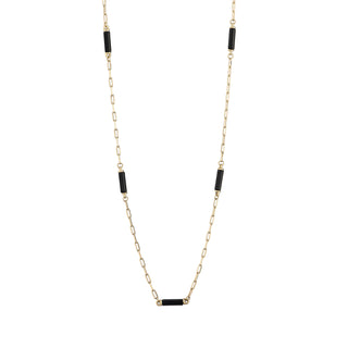 CHAIN GOLD ONIX NECKLACE
