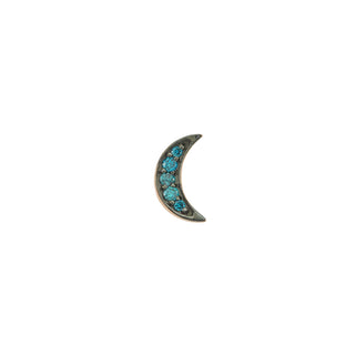 CRESCENT GOLD BLUE DIAMOND SINGLE EARRING