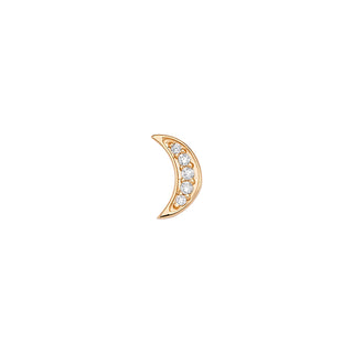 CRESCENT GOLD DIAMOND SMALL SINGLE EARRING