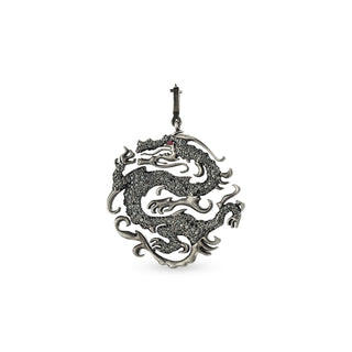DRAGON GOLD BLACK DIAMOND RUBY PENDANT