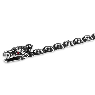 DRAGON SILVER BLACK DIAMOND RUBY BRACELET