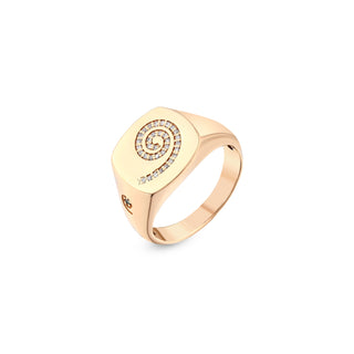 ELPI GOLD BLUE DIAMOND PINKY RING