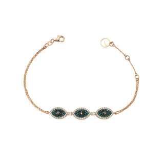 EYE LIGHT GOLD BLUE DIAMOND BRACELET
