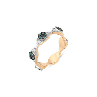 EYE LIGHT GOLD DIAMOND PINKY RING