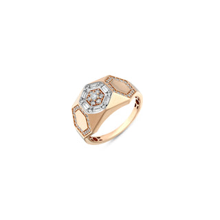 HONEYCOMB HALO GOLD BAGUETTE DIAMOND RING