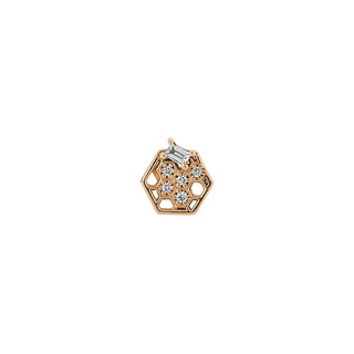 HONEYCOMB GOLD BAGUETTE DIAMOND XSMALL PIERCING