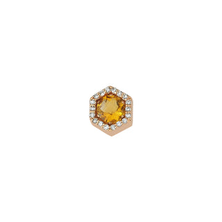 HONEYCOMB GOLD DIAMOND CITRINE EARRINGS