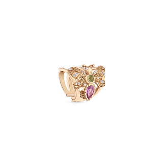 QUEEN BEE GOLD DIAMOND PINK SAPPHIRE EAR CUFF