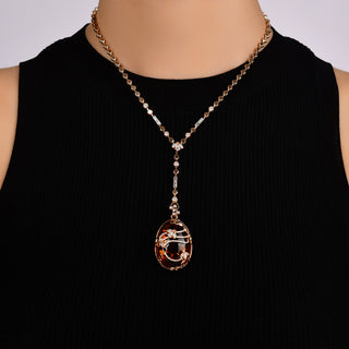 HONEYCOMB GOLD DIAMOND LARIAT NECKLACE