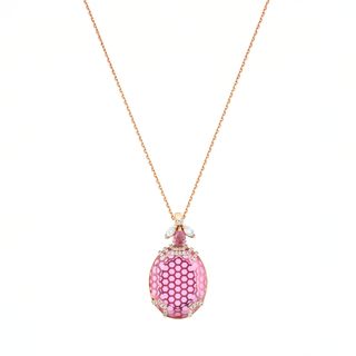HONEYCOMB MAYA GOLD DIAMOND PINK SAPPHIRE NECKLACE